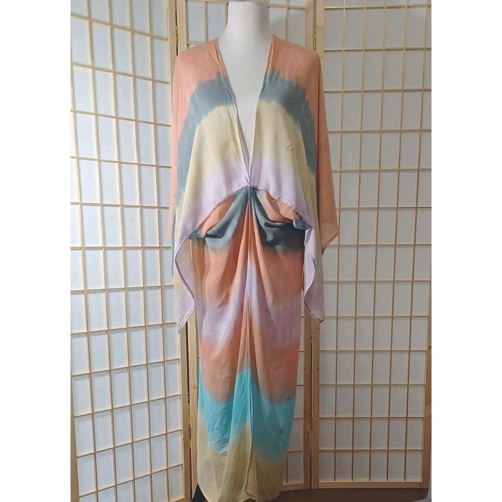 Love Stitch Tie Dye Boho Kimono Coverup One Size